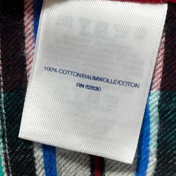 Lands' End Flannel Plaid Button Down Shirt Red Green Blue Long Sleeve Women's 10 - Picture 10 of 10